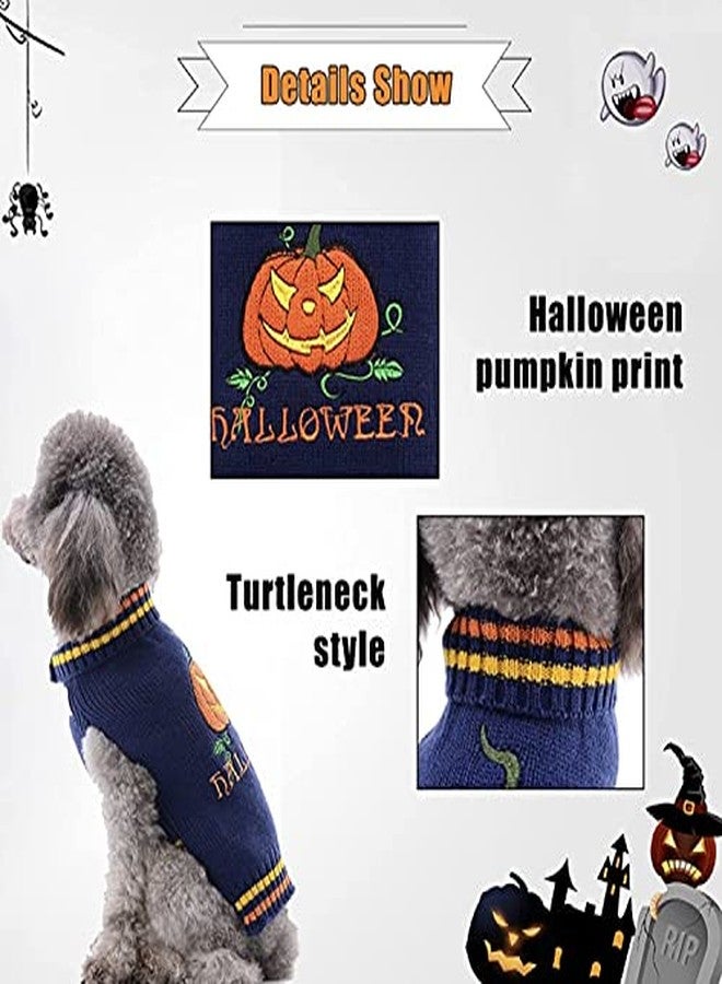 PETANGEL Halloween Small Dog Sweater | Turtleneck Sweater Pumpkin Pattern Knitwear Warm Pet Jumper Jacket Clothes for Maltese, Yorkie, Shih Tzu etc.(Size: M, Chest 38 cm, Back Length: 36 cm) - Image 3